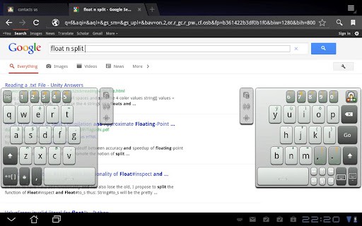 FloatNSplit Tablet Keyboard